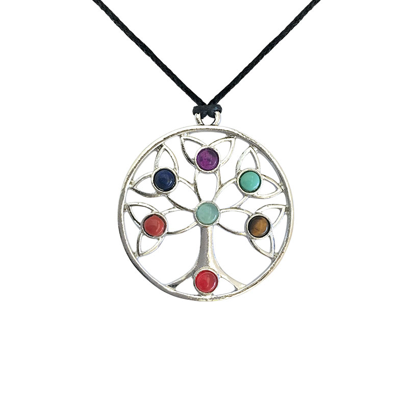 pendentif 7 chakras arbre